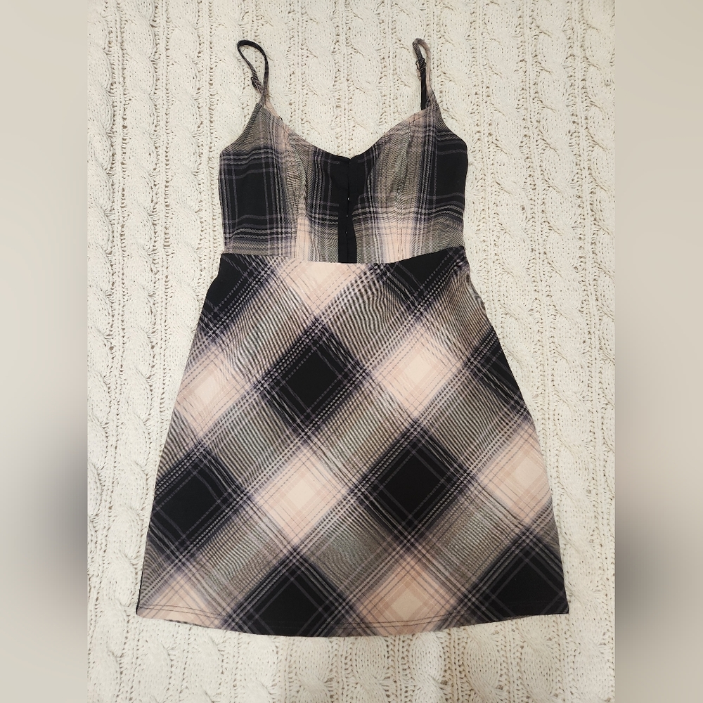 Urban Outfitters Pink and Black Argyle Dress
